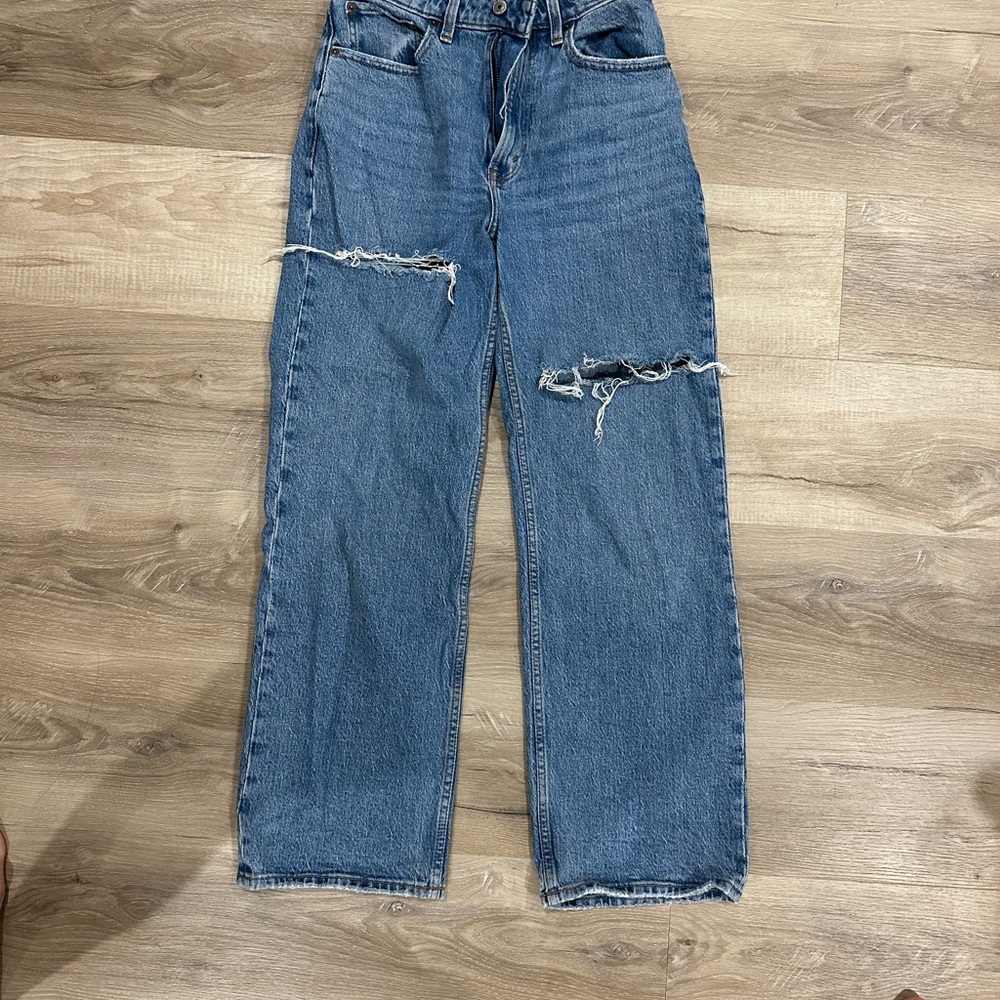 Abercrombie & Fitch Blue Distressed Women Jeans